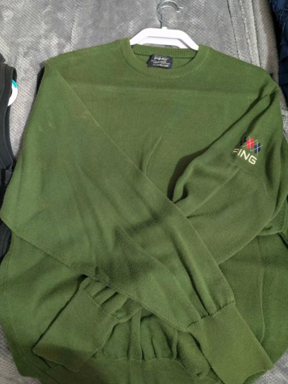 Ping Green Vintage Classic Golf Pullover Sweater knitted in Scotland for Karsten
